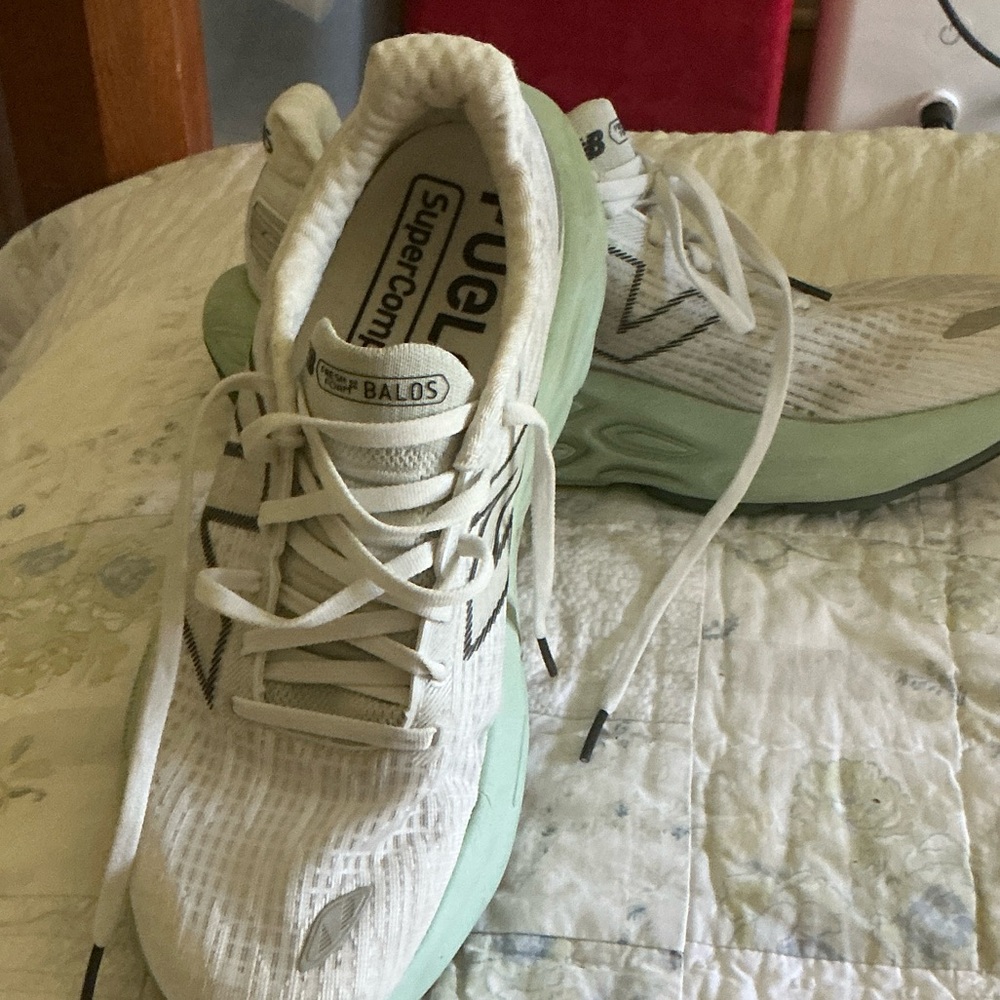 New Balance Women's Cream and Mint Athletic Shoes